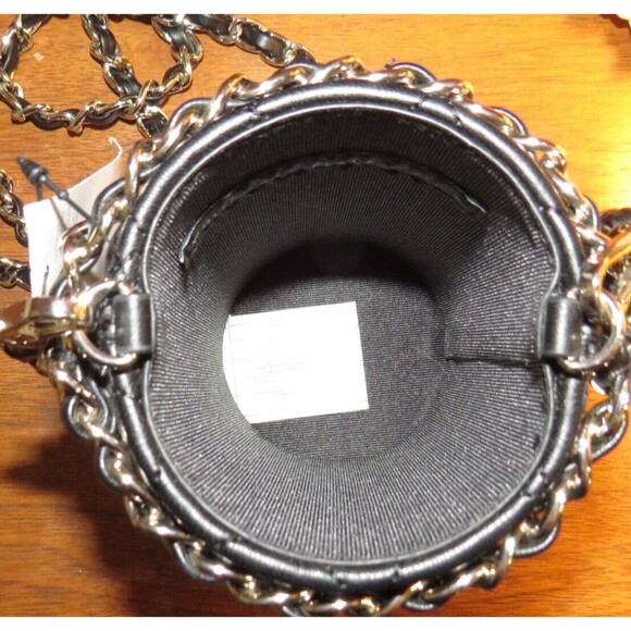 White House Black Market Black Quilted Chain Strap Water Bottle Holder Bag - Picture 10 of 10